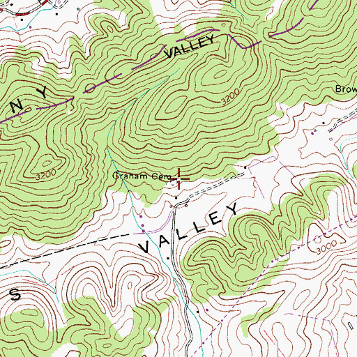 Topographic Map of Graham Cemetery, VA