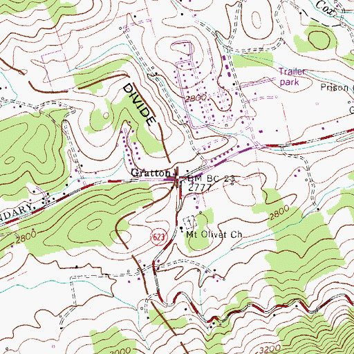 Topographic Map of Gratton, VA