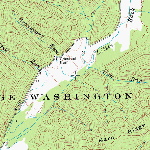 Topographic Map of Graveyard Run, VA