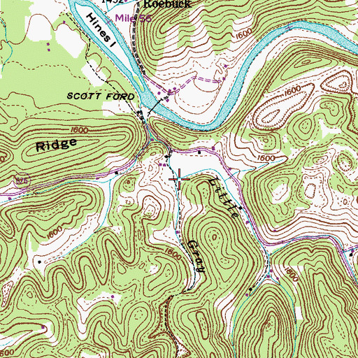 Topographic Map of Gray Creek, VA