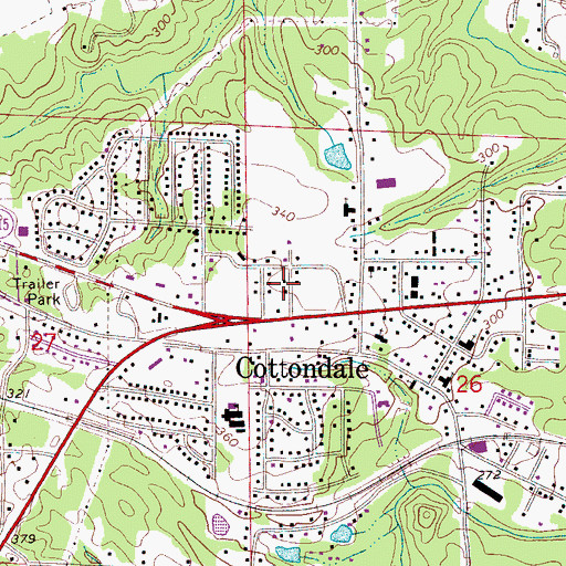 Topographic Map of Norris Estates, AL