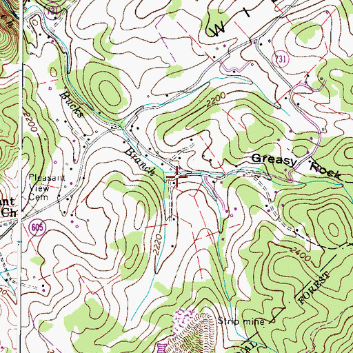 Topographic Map of Greasy Rock Hollow, VA
