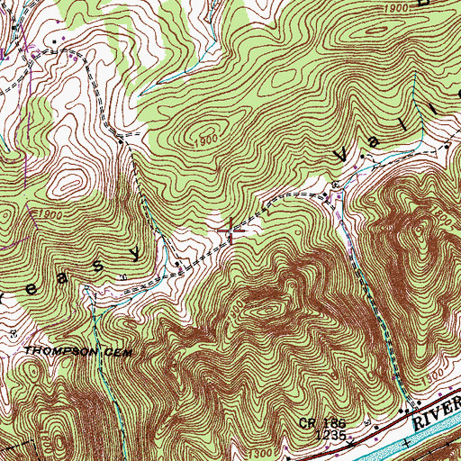 Topographic Map of Greasy Valley, VA
