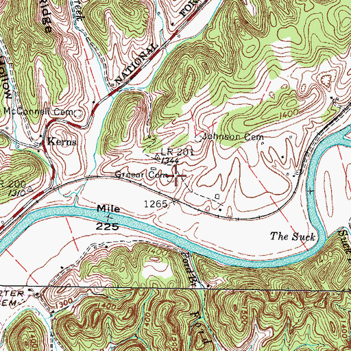 Topographic Map of Greear Cemetery, VA