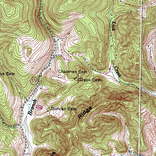 Topographic Map of Green Cemetery, VA