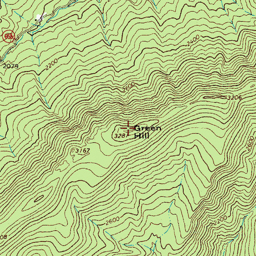 Topographic Map of Green Hill, VA