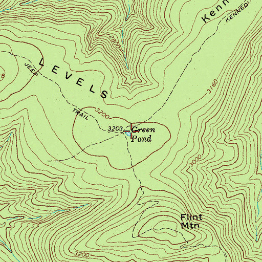 Topographic Map of Green Pond, VA