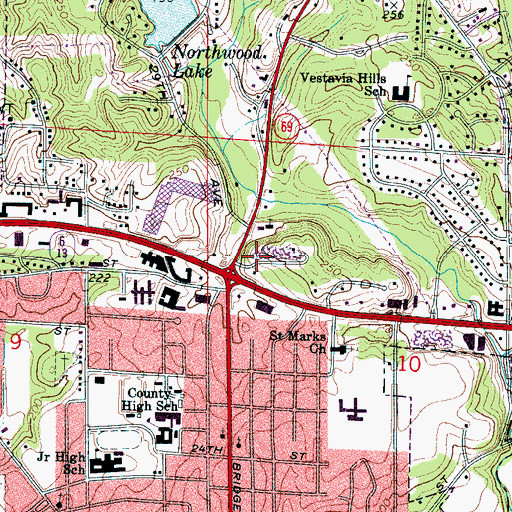 Topographic Map of Northport Corners Shopping Center, AL