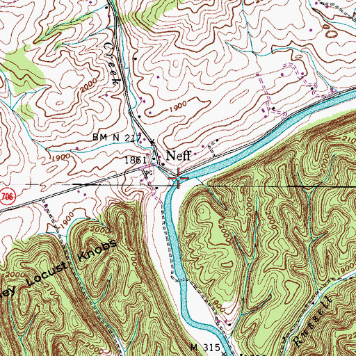 Topographic Map of Greenway Creek, VA