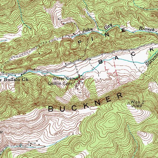 Topographic Map of Greer Cemetery, VA