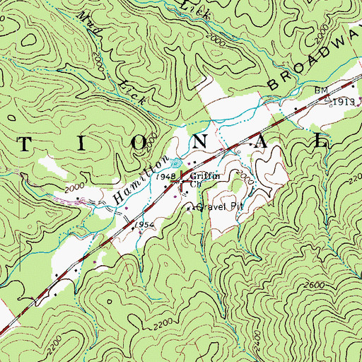 Topographic Map of Griffin Church, VA