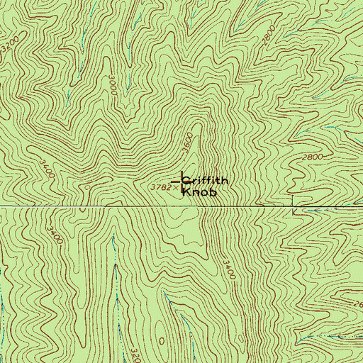 Topographic Map of Griffith Knob, VA