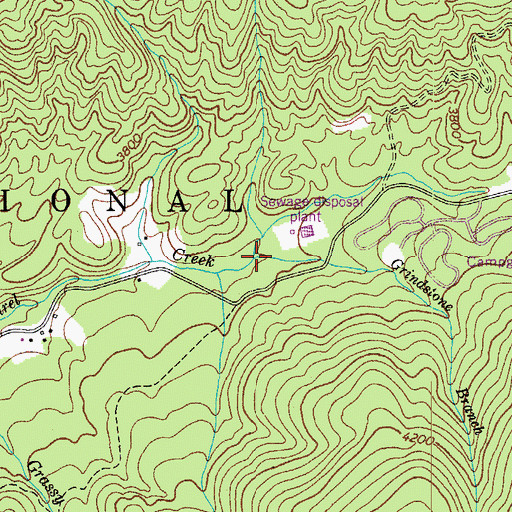 Topographic Map of Grindstone Branch, VA