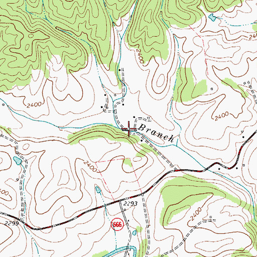 Topographic Map of Grippy Branch, VA