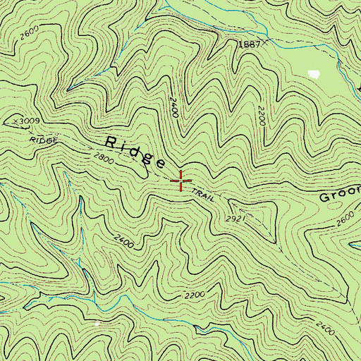 Topographic Map of Grooms Ridge Trail, VA