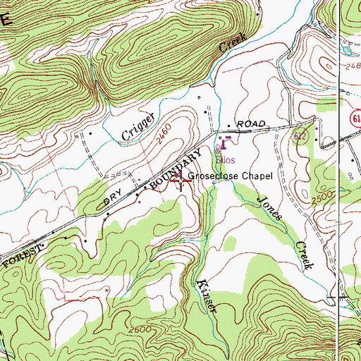 Topographic Map of Groseclose Chapel, VA