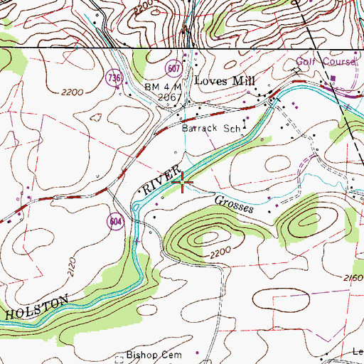 Topographic Map of Grosses Creek, VA