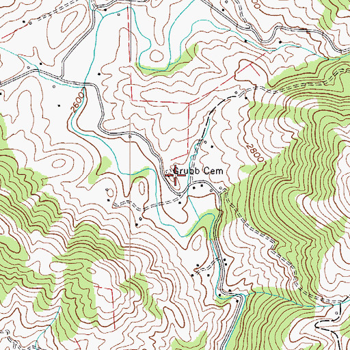 Topographic Map of Grubb Cemetery, VA
