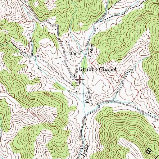 Topographic Map of Grubbs Chapel, VA