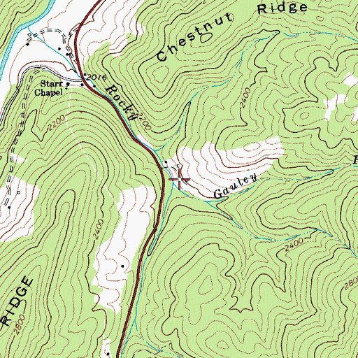 Topographic Map of Gulley Run, VA