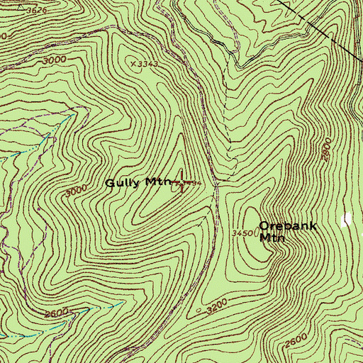 Topographic Map of Gully Mountain, VA