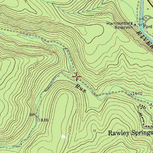 Topographic Map of Gum Run, VA