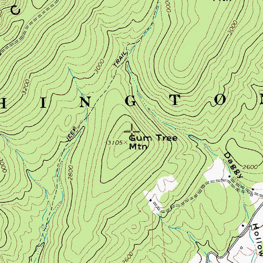 Topographic Map of Gum Tree Mountain, VA