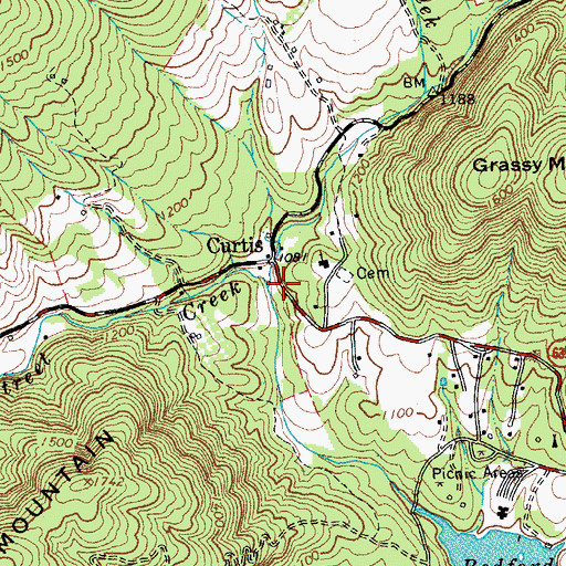 Topographic Map of Gunstock Creek, VA