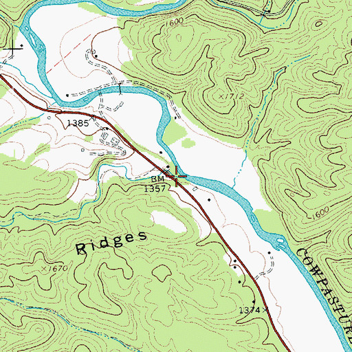 Topographic Map of Guys Run, VA