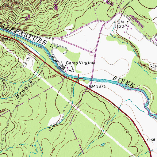 Topographic Map of Guys Run, VA