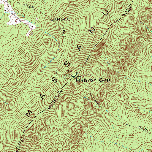 Topographic Map of Habron Gap, VA