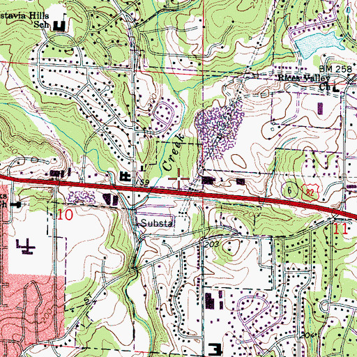 Topographic Map of Northbrook Plaza Shopping Center, AL
