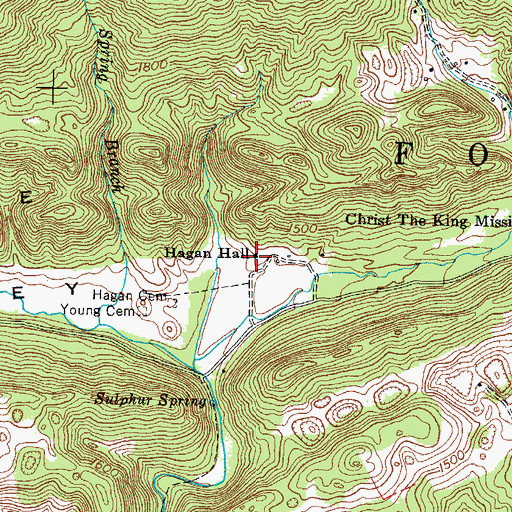 Topographic Map of Hagan Hall, VA