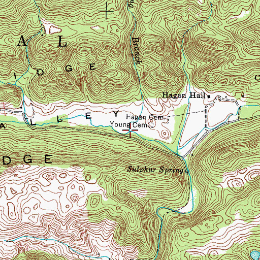 Topographic Map of Hagan Spring Branch, VA