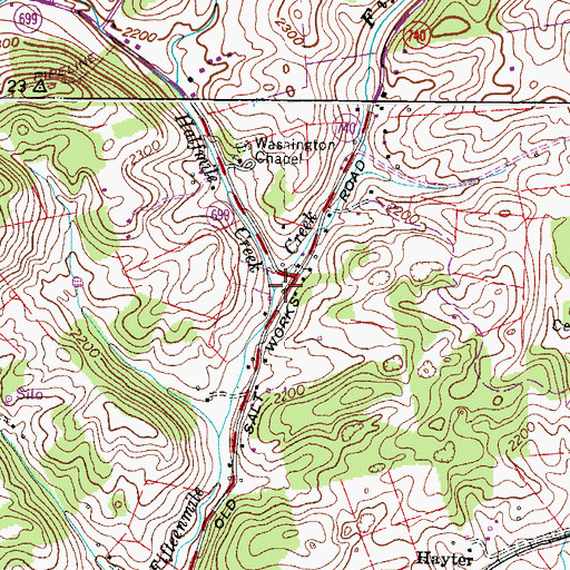 Topographic Map of Halfmile Creek, VA