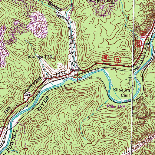 Topographic Map of Halfway Branch, VA