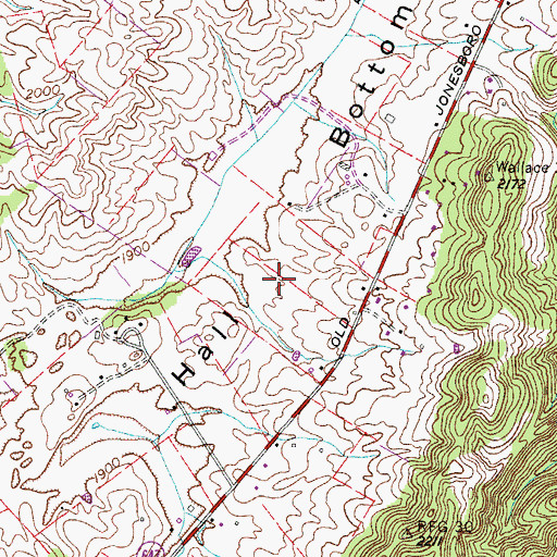 Topographic Map of Hall Bottom, VA