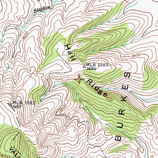 Topographic Map of Hall Ridge, VA
