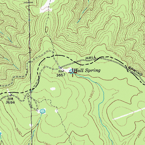 Topographic Map of Hall Spring, VA
