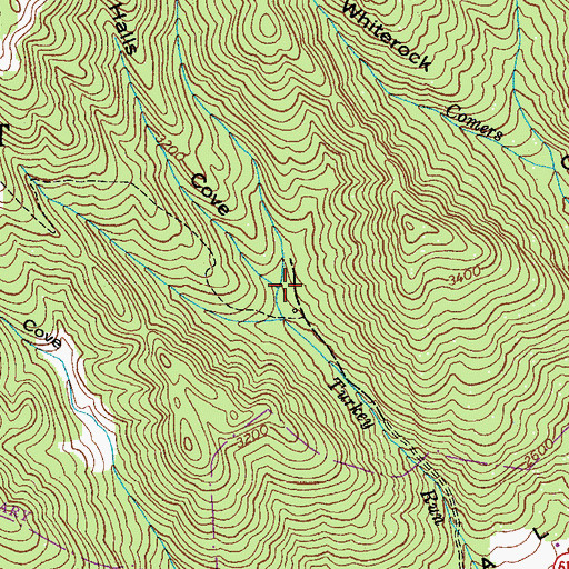Topographic Map of Halls Cove, VA