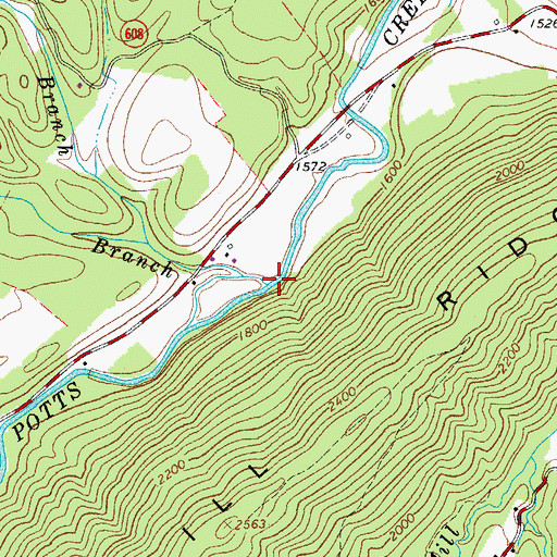 Topographic Map of Hamilton Branch, VA