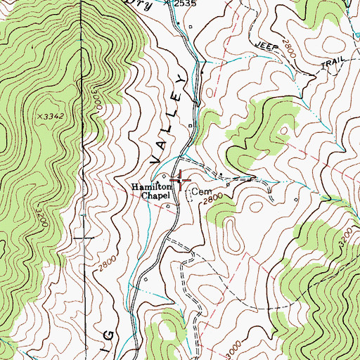 Topographic Map of Hamilton Chapel, VA