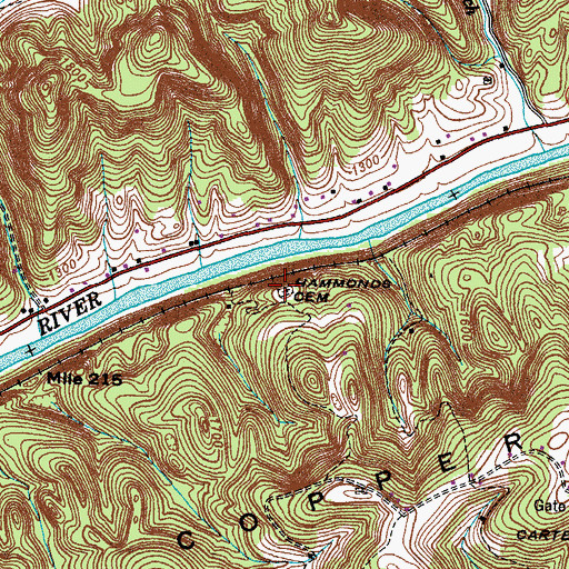 Topographic Map of Hammonds Cemetery, VA