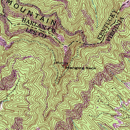 Topographic Map of Hanging Rock, VA