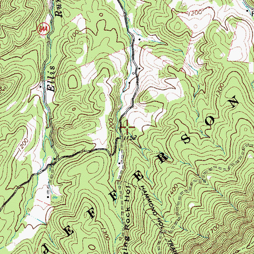 Topographic Map of Hanging Rock Hollow, VA