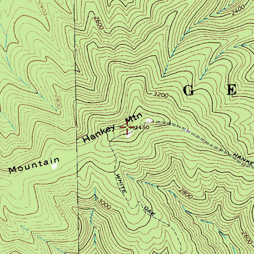 Topographic Map of Hankey Mountain, VA