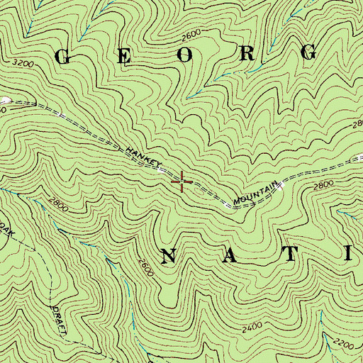 Topographic Map of Hankey Mountain Trail, VA