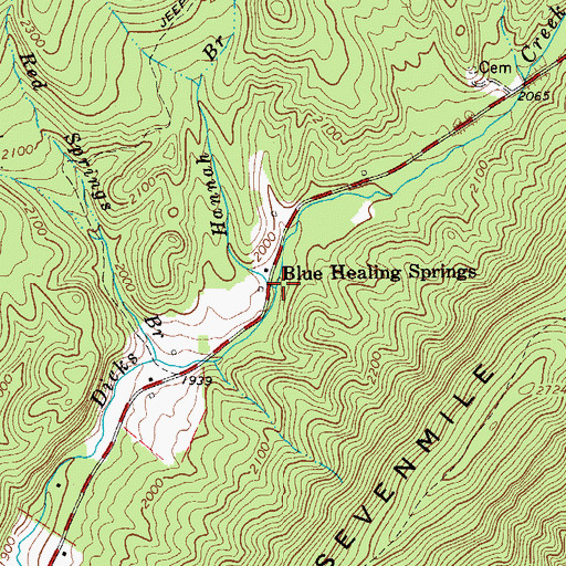 Topographic Map of Hannah Branch, VA