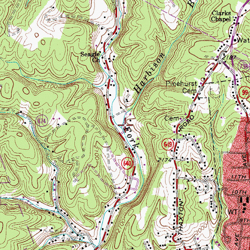 Topographic Map of Harbison Branch, VA