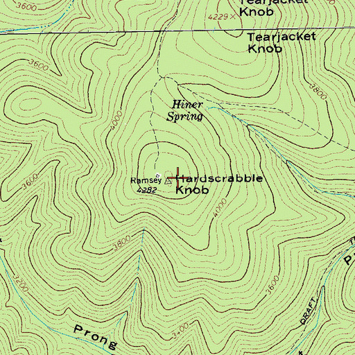 Topographic Map of Hardscrabble Knob, VA
